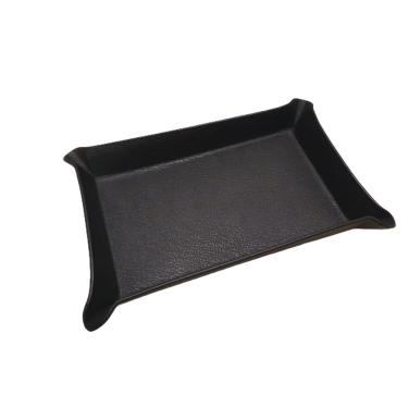 Imagem de Bandeja De Metal Revestida Com Tecido Estilo Couro Preta G
