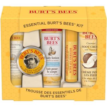 Imagem de (Essential Gift) - Burt's Bees Essential Gift Set, 5 Travel Size Products - Deep Cleansing Cream, Hand Salve, Body Lotion, Foot Cream and Lip Balm