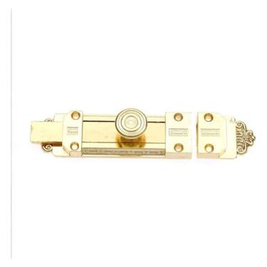 Imagem de Trava de porta deslizante interna, trava deslizante vintage trava de porta de madeira para portão doméstico fecho de segurança trava de ferrolho (dourada), dourada