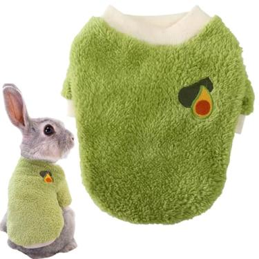 Imagem de Roupas de coelho suéter de coelho colete quente de flanela roupas de lã para animais pequenos gatinho furão chinchila filhote coelho cobaias (P)