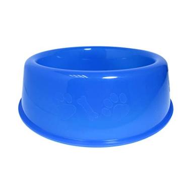 Imagem de Comedouro e Bebedouro Luxo Cão Transparente, 750ml Azul Tudo Pet para Cães