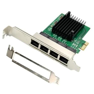 Imagem de Placa adaptador de rede Gigabit PCIe X1 de 4 portas 10/100/1000 Mbps