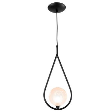 Imagem de Luminária Pendente Aro Gota Preto Harmony Ambar