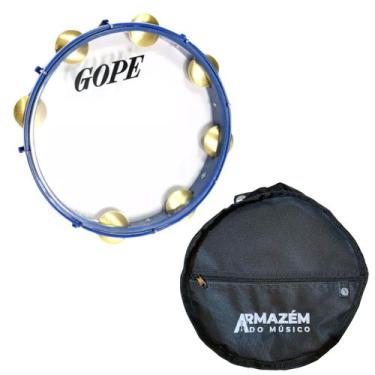 Imagem de Pandeiro Gope (647LAP) Super Leve 12 Azul Pele Cristal + Capa Simples