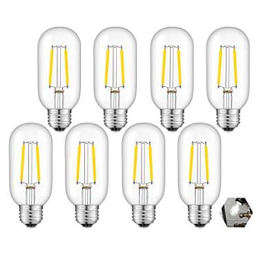 Imagem de OMAYKEY Lâmpada Tubular Led 2W 4000K Luz Do Dia Brilho Branco, 25W Equivalente 250Lm Base E26, Tubo Edison T45 Antigo Vidro Transparente Lustre Regulável Ventilador De Teto Luz Branca Lâmpadas De Fi