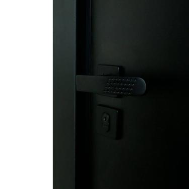 Imagem de Kit Porta de Madeira Completa 213x64cm Batente 12cm Lado Esquerda Preto