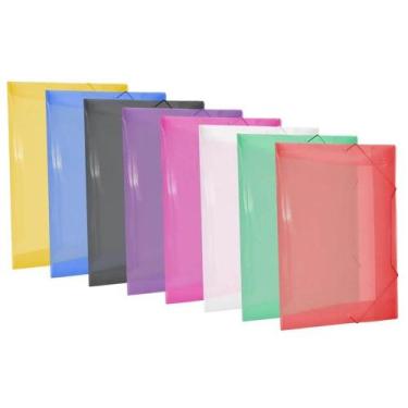 Imagem de Pacote de 10 Pastas Aba Fechamento em Elástico Chata Para Guardar Folh