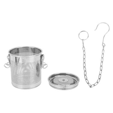 Imagem de Cesta de salmoura de filtro de aço inoxidável, caixa de material de filtro de carne estufada estilo perfurador coador de temperos de cozinha filtro de especiarias design de malha bola de chá coador sopa temperos cesta