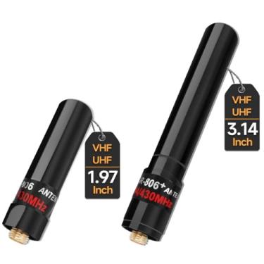 Imagem de ABBREE Antena de rádio amador UHF de banda dupla VHF 136-174MHz 400-470MHz Antena de rádio amador SMA-fêmea curta para Baofeng UV-5R 5RM BF-F8HP/Pro K5PLUS UV-21R AR-152 acessórios de rádio, pacote