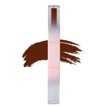 Imagem de Batom Líquido Ruby Rose Duo Kiss Matte 2 em 1 Alta Cobertura Com Gloss (DK10, 5g)
