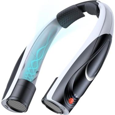 Imagem de Tenvolti Ventilador de pescoço portátil - Ventilador pessoal com as mãos livres, 6 velocidades 6000 mAh, bateria de longa duração, resfriamento mais rápido, recarregável por USB-C, fluxo de ar de 360°