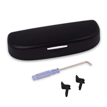 Imagem de runmade Suporte de óculos de sol preto caixa de armazenamento compatível com BMW 3 5 6 7 X3 X5 X7 Series óculos lado do motorista sobre alça de garra para E70 E90 F10 F15 F30 G30