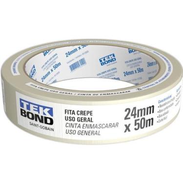 Imagem de Fita Crepe Branca 24MM X 50M - Tekbond