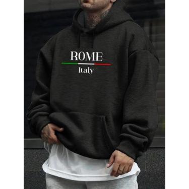 Imagem de Moletom Masculino Basico Estampa Roma Dia A Dia Academia - Qualidade M