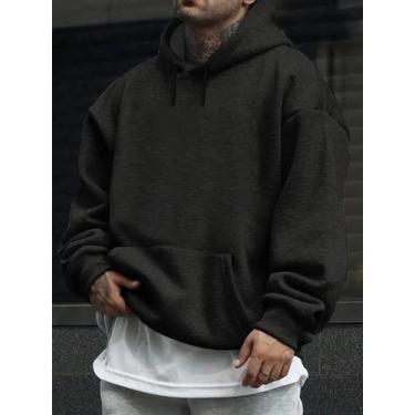 Imagem de Moletom Basico Liso Casual Masculino Blusa De Inverno Promo - Qualidad