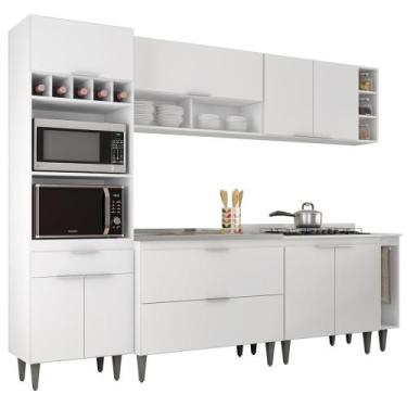 Imagem de Armário de Cozinha CP07 Com Pia 100cm Pérola Z34 Branco - Mpozenato, B