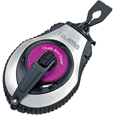 Imagem de TAJIMA Chalk Line - Chalk-Rite Dura Chalk Box com 15 m Extreme Bold 1,8 mm Snap Line & Alça Integrada Liberação - CR403S
