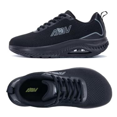 Imagem de F FEESUR Tênis feminino com bico largo, suporte de arco, tênis ortopédico largo para fascite plantar, Allblack, 7 Wide