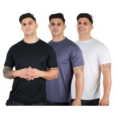 Imagem de Kit 3 Camisetas Básicas Dry Fit Premium Leves P/ Academia Esporte Core