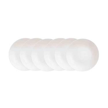 Imagem de Conjunto Com 6 Pratos Rasos Tramontina Leonora Em Porcelana 25 Cm Branco