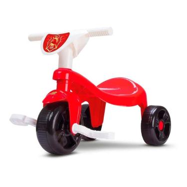 Imagem de Triciclo Motoca Bombeiro Com Som E Haste Tchuco Samba Toys