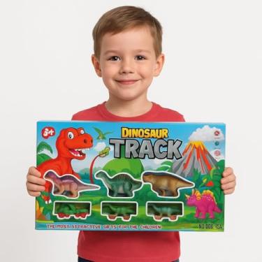 Imagem de Brinquedo Trem Elétrico Locomotivo Trilho Dos Dinossauros