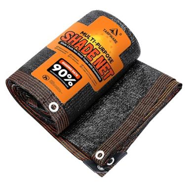 Imagem de Tarpware 90% de taxa de sombreamento 50 cm x 76 cm lona de malha de pano preto, rede de sombra resistente a rasgos durável com ilhós e bordas reforçadas, capa para pátio/planta/berçário/canil