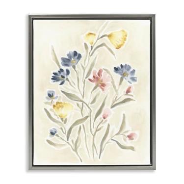 Imagem de Stupell Industries Cottage Posey Bunches Tela flutuante emoldurada cinza Design de arte de parede por June Erica Vess, 25 x 31