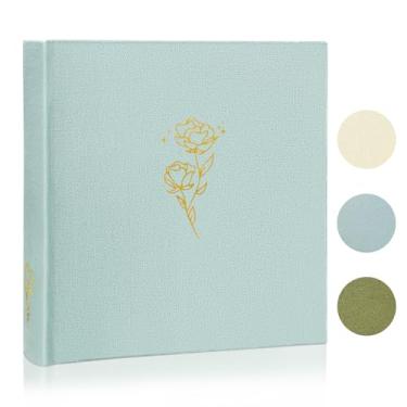 Imagem de kuword Álbum De Fotos Premium Com 200 Bolsos - Livro Memórias Casamento Sem Ácido Espaço Para Escrever, Organizador 4X6 Família, Bebê, Aniversário, Azul