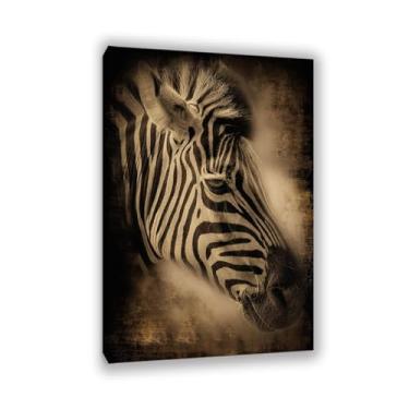 Imagem de SDYJ6GSW Imagens de animais em preto e branco para decoração de parede, pôster abstrato de zebra, estampa de animal, retrô, imagem de cavalo, pintura de arte de parede, zebra, decoração de parede para
