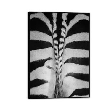 Imagem de SDYJ6GSW Fotos de animais em preto e branco para decoração de parede com bumbum de zebra preto e branco, impressão de cavalo em tela, pintura de arte de parede zebra, decoração de parede para sala de
