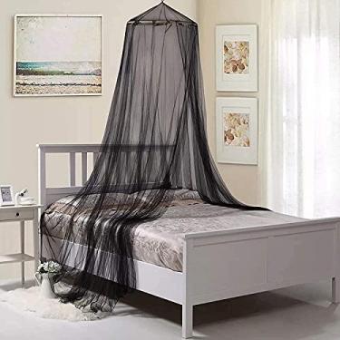 Imagem de Eimilaly Mosquiteiro Com Dossel Para Cama, Decoração De Quarto Meninas - Proteção Contra Insetos Pendurar, Adultos, Bebês, Camping Ao Ar Livre, Preto/Porta Única