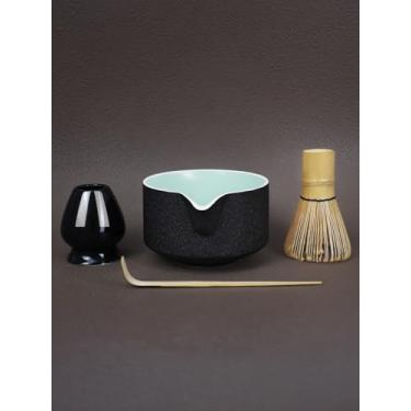 Imagem de Artcome Conjunto de ferramentas Matcha Premium – Inclui tigela Matcha com bico de servir, batedor de batedor, colher de chá e manual de matcha - Preto