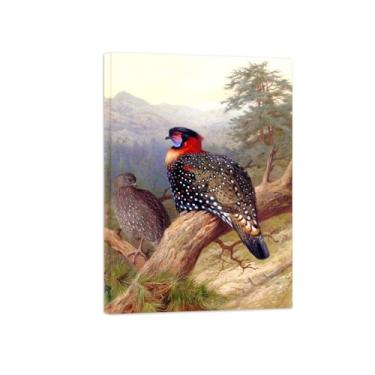 Imagem de Animais Pinturas Famosas Arte Parede-Fotos Lona para Sala de Estar-Um par papagaios-Pôster e Imprimir Decoração 50x70cm20x27in Tela Embrulhada