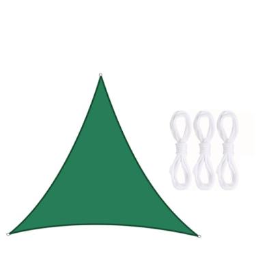 Imagem de TBATM Sun Shade Vela Impermeável ao ar Livre Jardim Pátio Partido Protetor Solar Toldo,Triângulo Sun Shade 98% Uv Bloco com Corda Livre,Velas de Sombra para Varanda,Gemstone green,4X4X4m