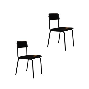 Imagem de Cadeira Fit Fixa C/4 Pes 475 X 505 X 810 Mm C/2 Un. Courino Preto Courino Preto