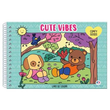 Imagem de Livro de Colorir Cute Vibes Capa Dura Holográfica Verde - Ciranda Cult