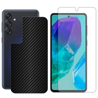 Imagem de Película Hidrogel + Adesivo Fibra De Carbono Para Samsung Galaxy M55 5g - Preta