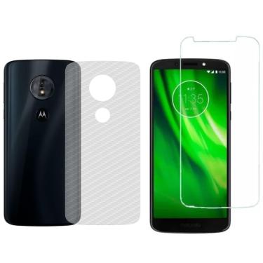 Imagem de Película Hidrogel + Adesivo Fibra De Carbono Para Motorola Moto E5 - Transparente