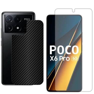 Imagem de Película Hidrogel + Adesivo Fibra De Carbono Para Poco X6 Pro 5g - Preta