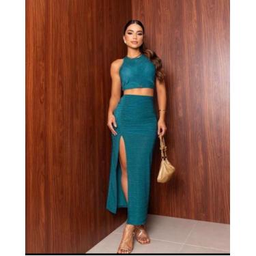 Imagem de Conjunto feminino saia lápis com fenda - Tamanho G - Baraúna , PP