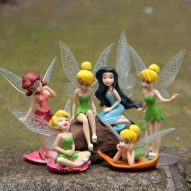 Imagem de 6 pçs/set Anime Tinkerbell Contos de Fadas Meninas Tinker Bell PVC Fig