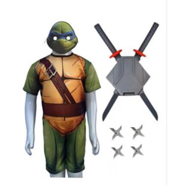 Imagem de Fantasia Roupa Infantil Tartarugas ninjas Com Acessórios e Máscara 3D 