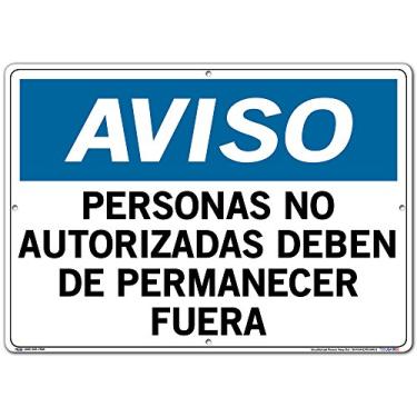Imagem de Vestil Placa de aviso espanhola SI-N-64-E-PS-040-S Poliestireno 0,04 Tamanho total 51 cm L x 36 cm A. PERSONAS NO AUTORIZADAS DEBEN DE PERMANECER FUERA, (pessoas não autorizadas manter fora).