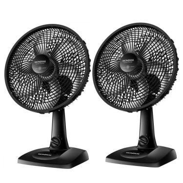 Imagem de Kit 2 Ventiladores de Mesa Mondial 6 Pás VSP-30-B Super Power 127V