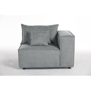 Imagem de Sofá Dominó Canto 1,10 Braço 0,30 Espuma D28 Mola Bonel Percinta Itali