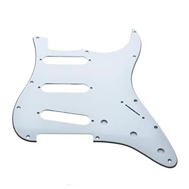 Imagem de KAISH 11 Furos ST/Strat Estilo Pickguard SSS Pick Guard para Stratocaster EUA/México Stratocaster/Strat Branco 3 Camadas