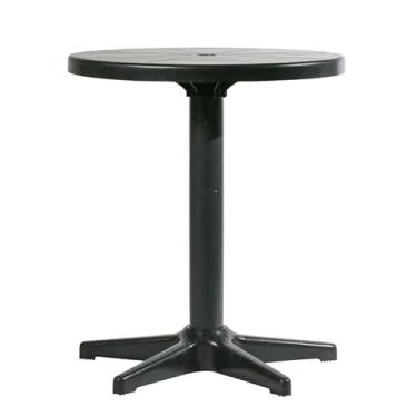 Imagem de Mesa Redonda Baixa Preta com Furo para Guarda-Sol – Piscina, Jardim e Varanda Home Gourmet