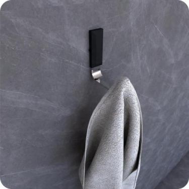 Imagem de Gancho Cabide De Toalha Para Banheiro Cromado Preto Empire - HomeFull