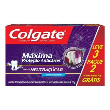 Imagem de Creme Dental Colgate Máxima Proteção Anticáries Mais Neutraçúcar 70g c